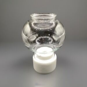 Vtg. Good Wood Gray Marble Taper Candlestick Holder w/ Globe Decorative Decor‎